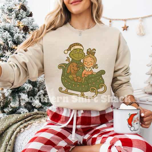 Gr*nch Sleigh | Sand Sweatshirt