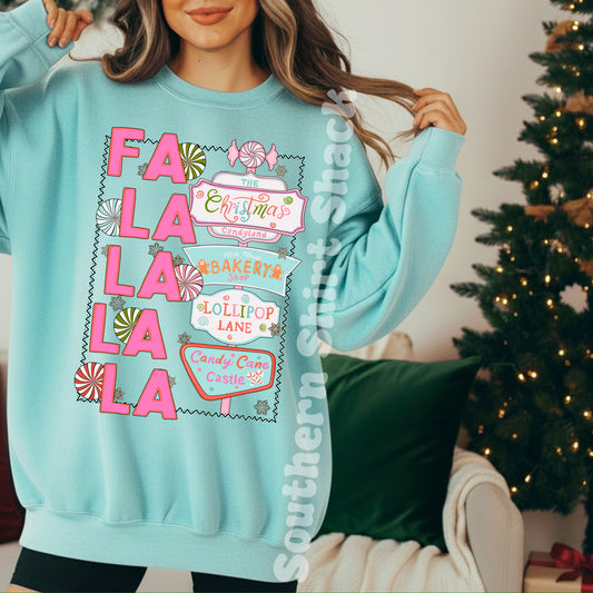 FA LA LA LA | Chalky Mint Comfort Colors Sweatshirt