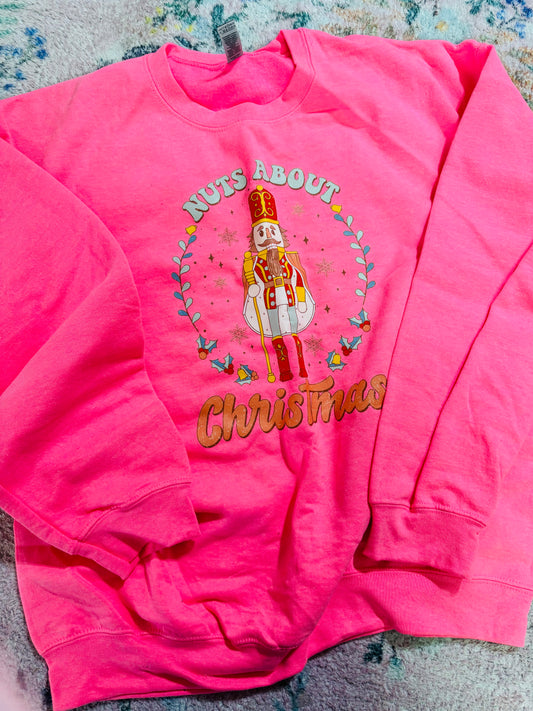 Neon pink nutcracker sweatshirt XL READY TO SHIP