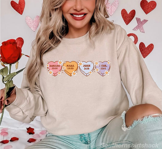 Bible verse hearts Sweatshirt