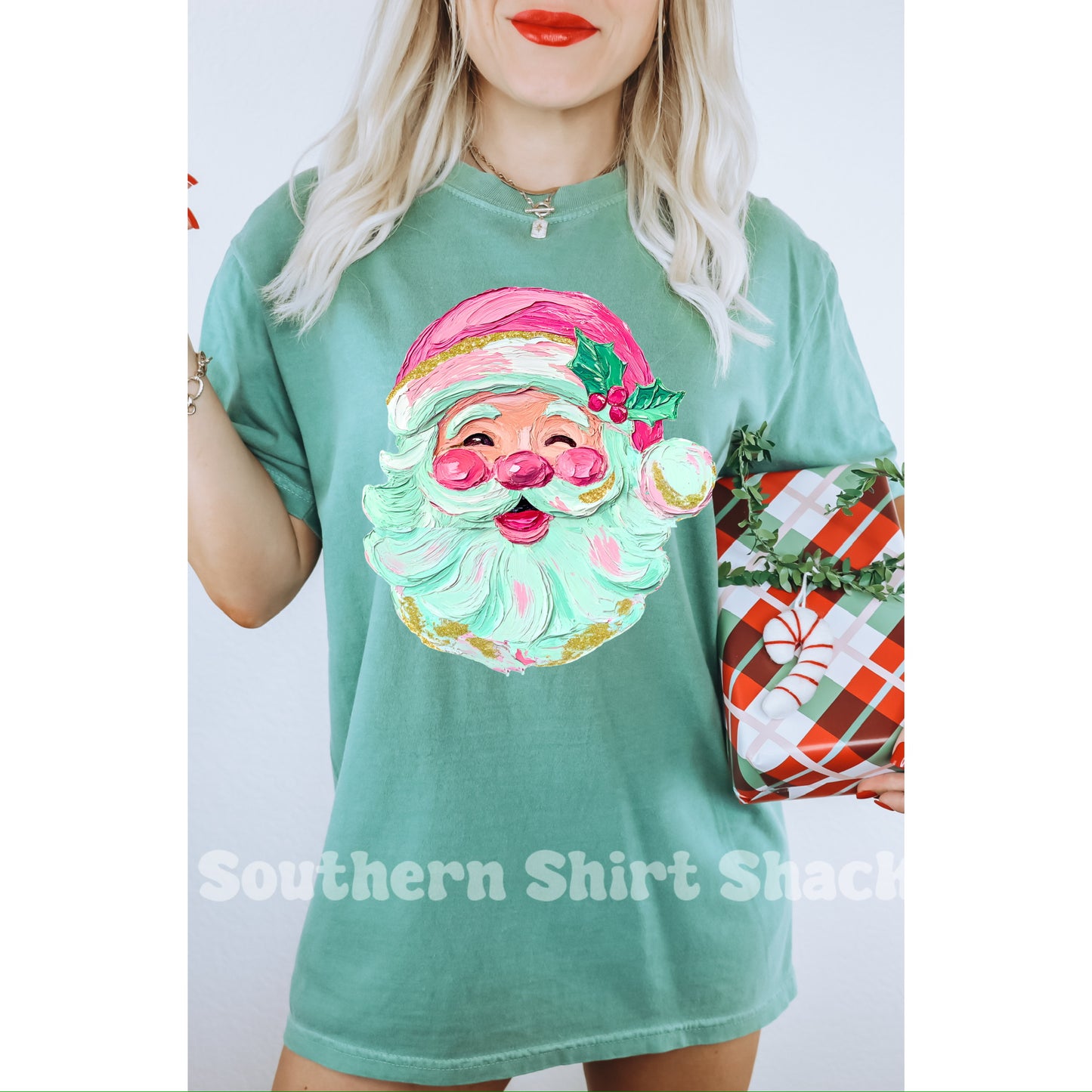 Jolly Santa Clause | Light Green Comfort Colors Tee