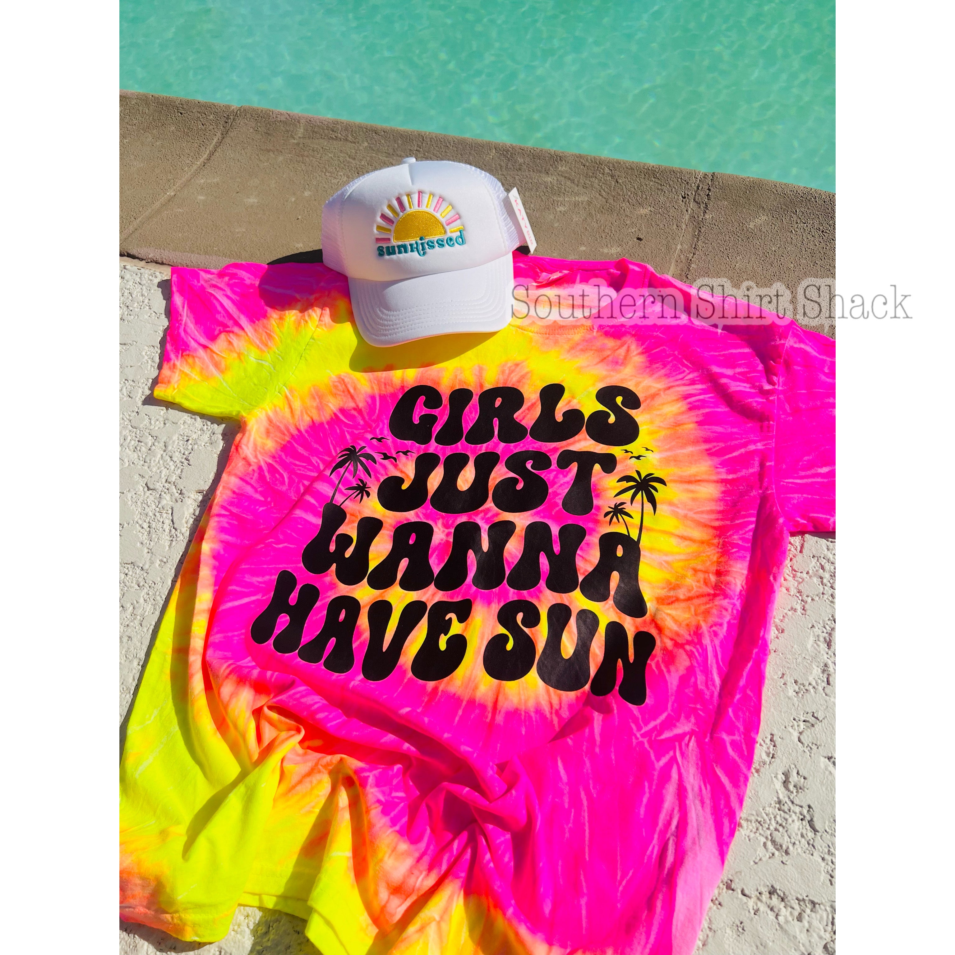 Girls Just Wanna Have Sun tie dye tee – Southern Shirt Shack