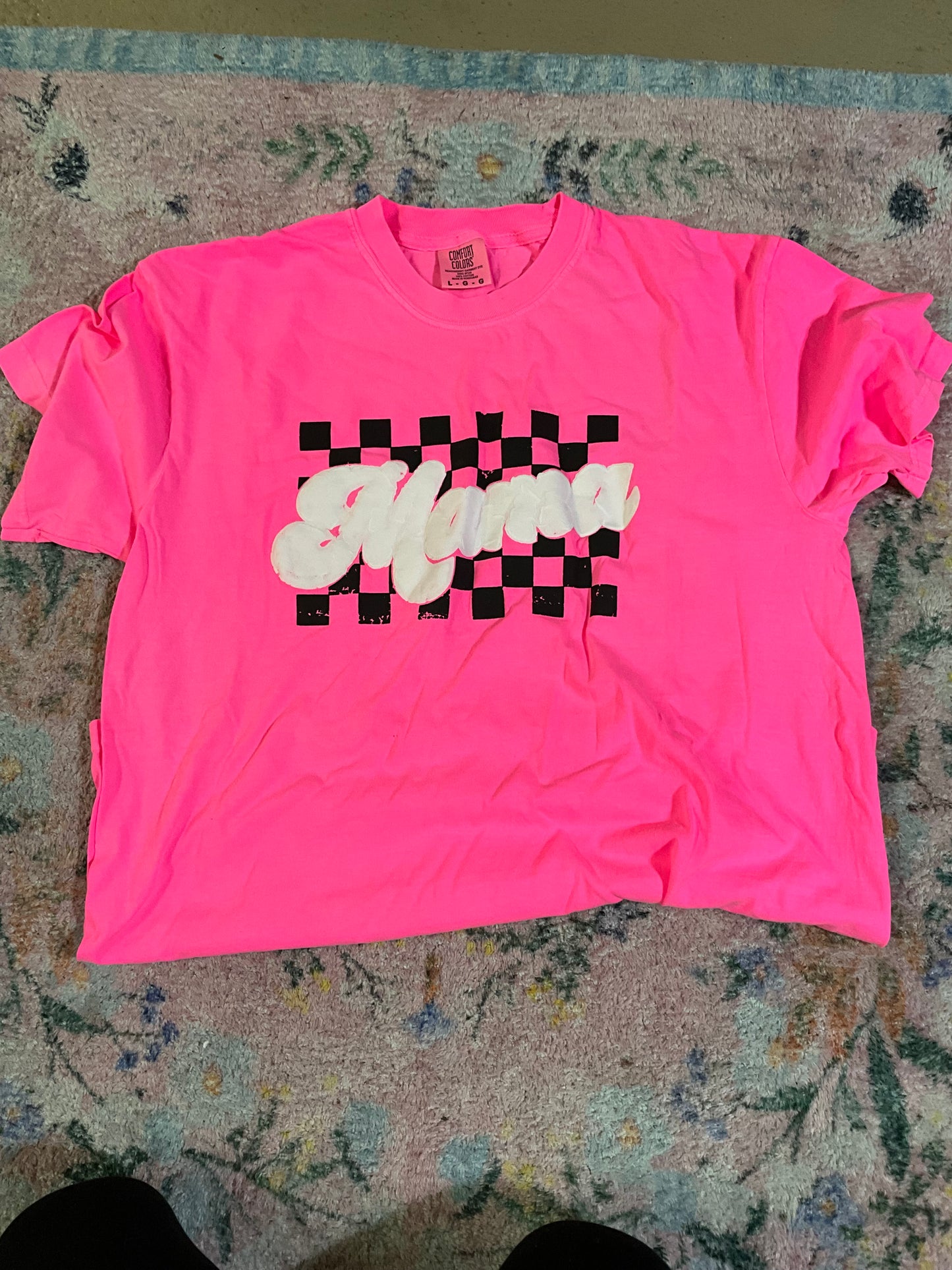 Oopsie pink mama puff tee  | L | READY TO SHIP