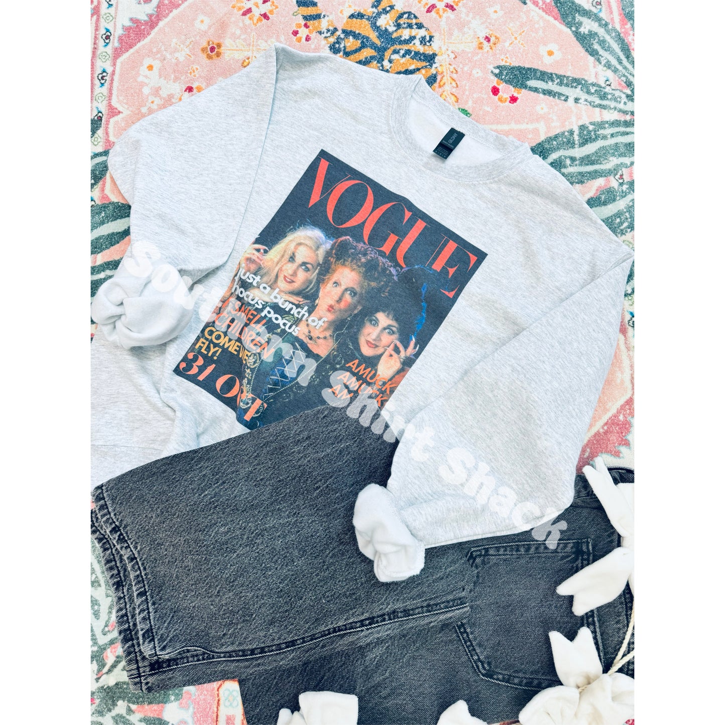 Halloween Magazine Cover Sweatshirt | Ash Gray