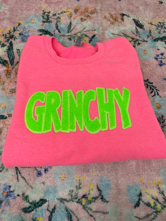 Oopsie grinchyyyy patch sweatshirt size XL