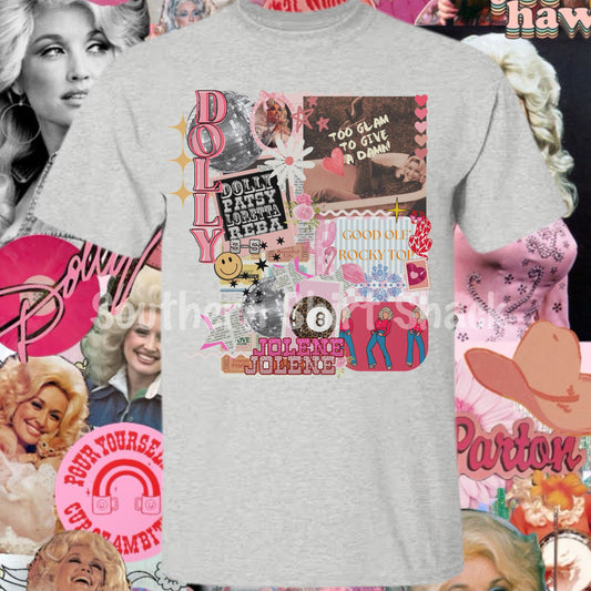 WWDD WEDS | Dolly Collage | NO COUPON CODES ALLOWED |  Gildan Dryblend Ash Gray | YOUTH XS-ADULT 3X