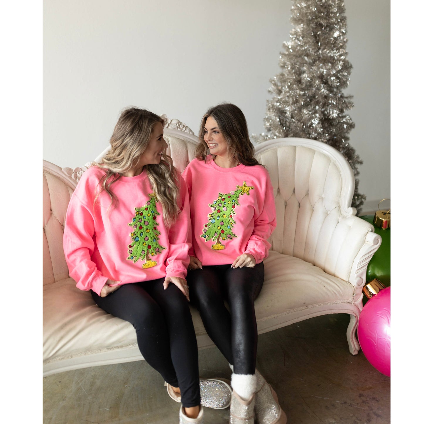 Grinchyyyy Tree Chenille Patch Sweatshirt