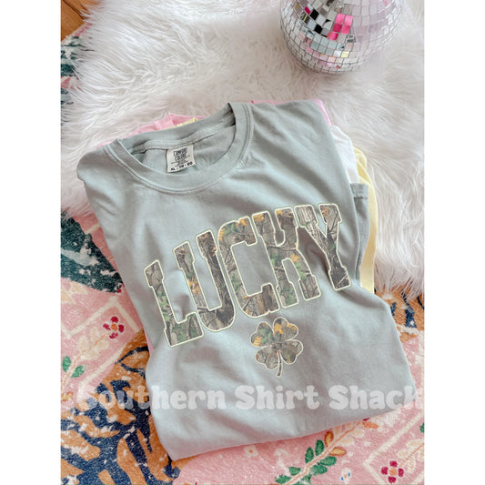 Lucky Tree Camo Comfort Colors tee | Bay