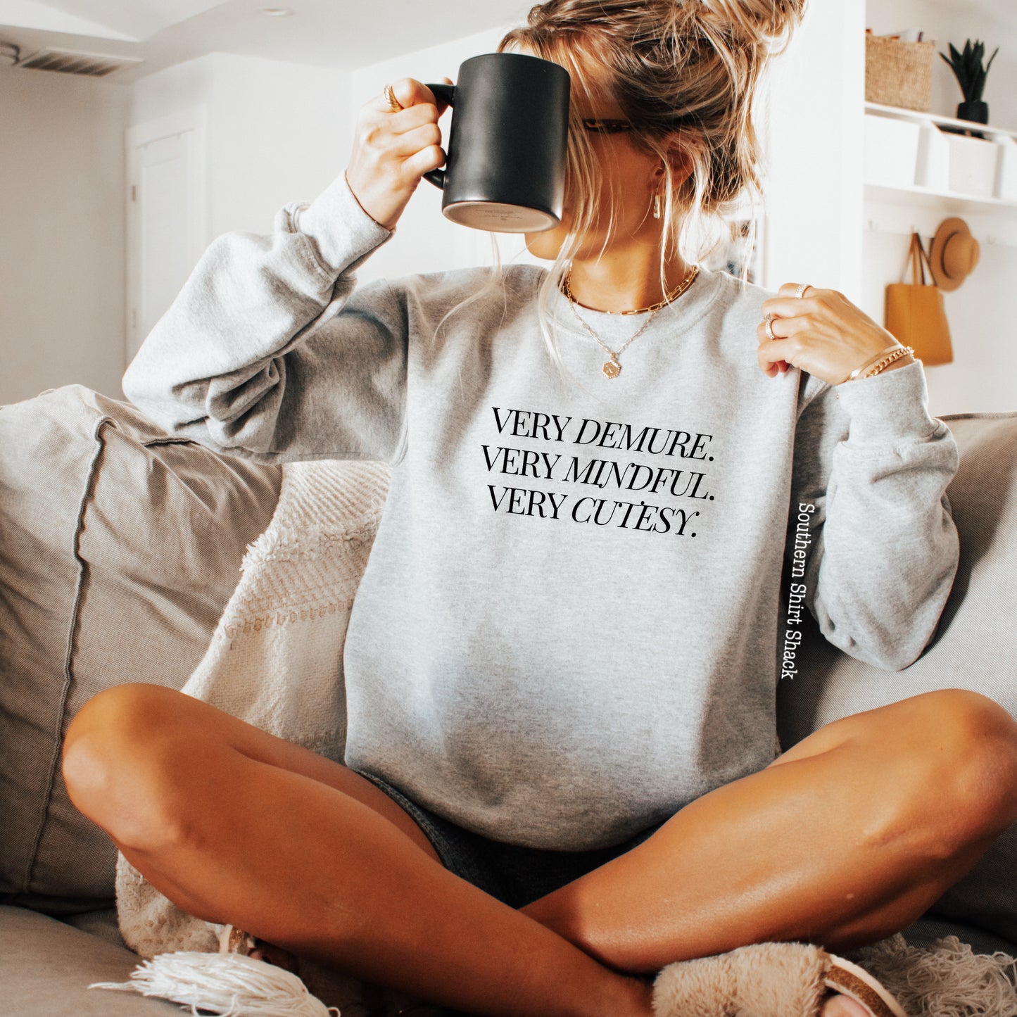 Very Demure | Ash Gray Sweatshirt