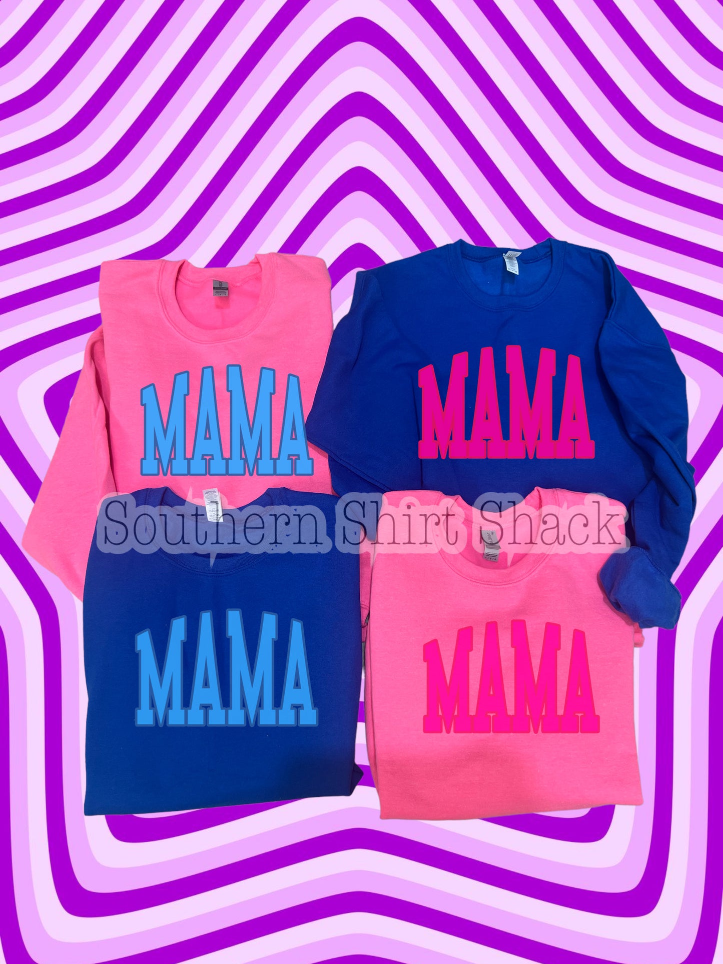 Pink|Blue Varsity Mama Sweatshirt
