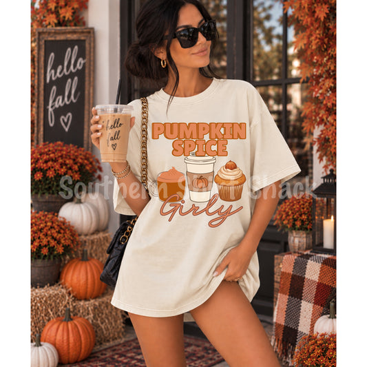 Pumpkin Spice Girly | Ivory Comfort Colors tee