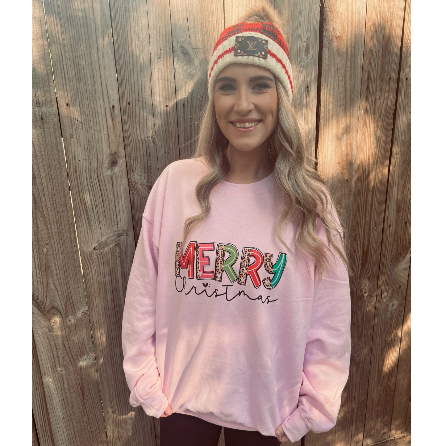 Merry Christmas Pink Sweatshirt