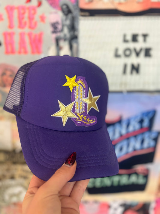 Purple & Gold themed Trucker Hat | READY TO SHIP