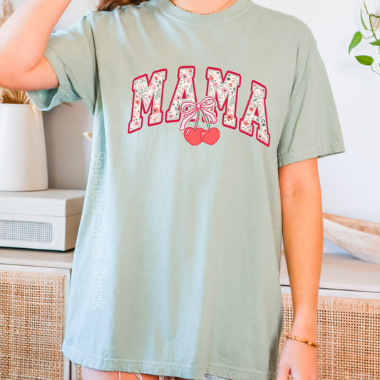 Mama Cherries & Flowers  | Bay CC tee