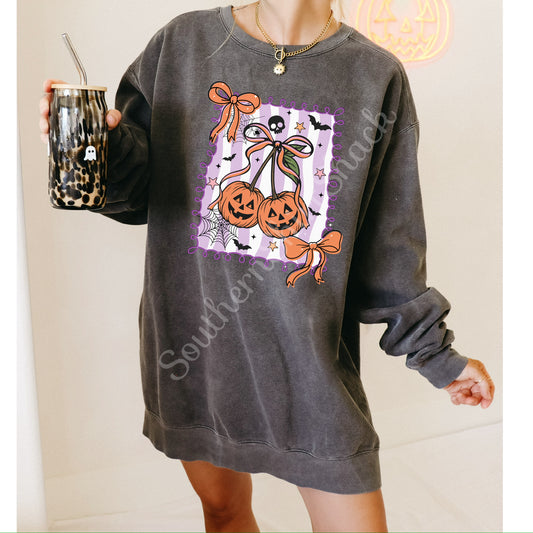 Preppy Cherry Pumpkin | Pepper Comfort Colors Sweatshirt