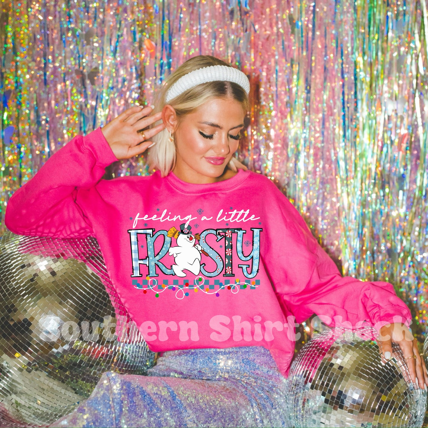 Feeling A Little Frosty | Hot Pink Sweatshirt
