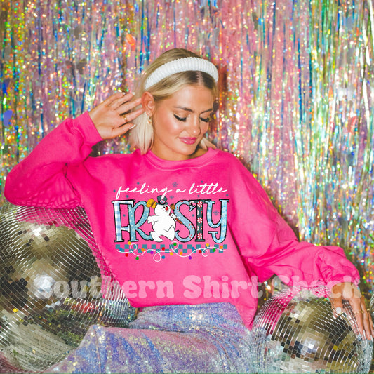 Feeling A Little Frosty | Hot Pink Sweatshirt