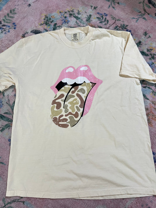 OOPSIE camo tongue shirt | XL | READY TO SHIP
