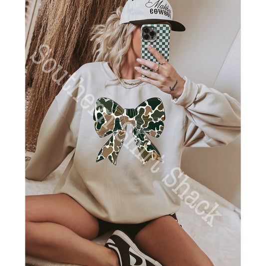 Camo Bow Sweatshirt