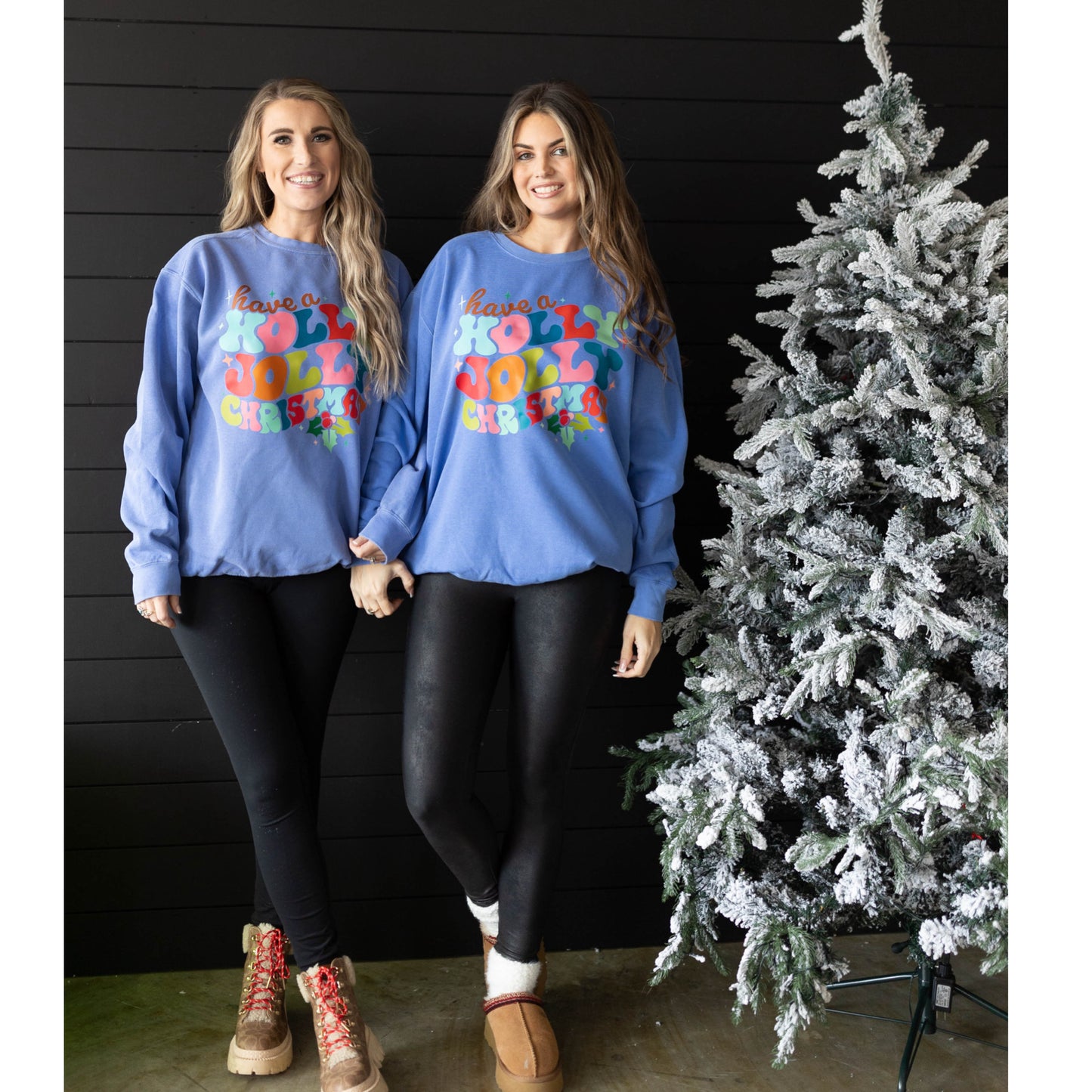 Colorful Holly Jolly | Blue CC Sweatshirt