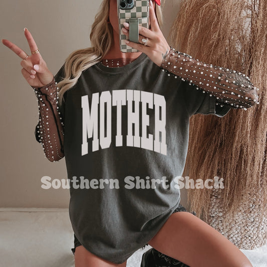 Varsity Mother | Pepper Comfort Colors Tee