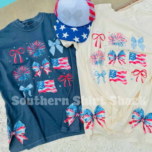 Patriotic Bows Comfort Colors tee