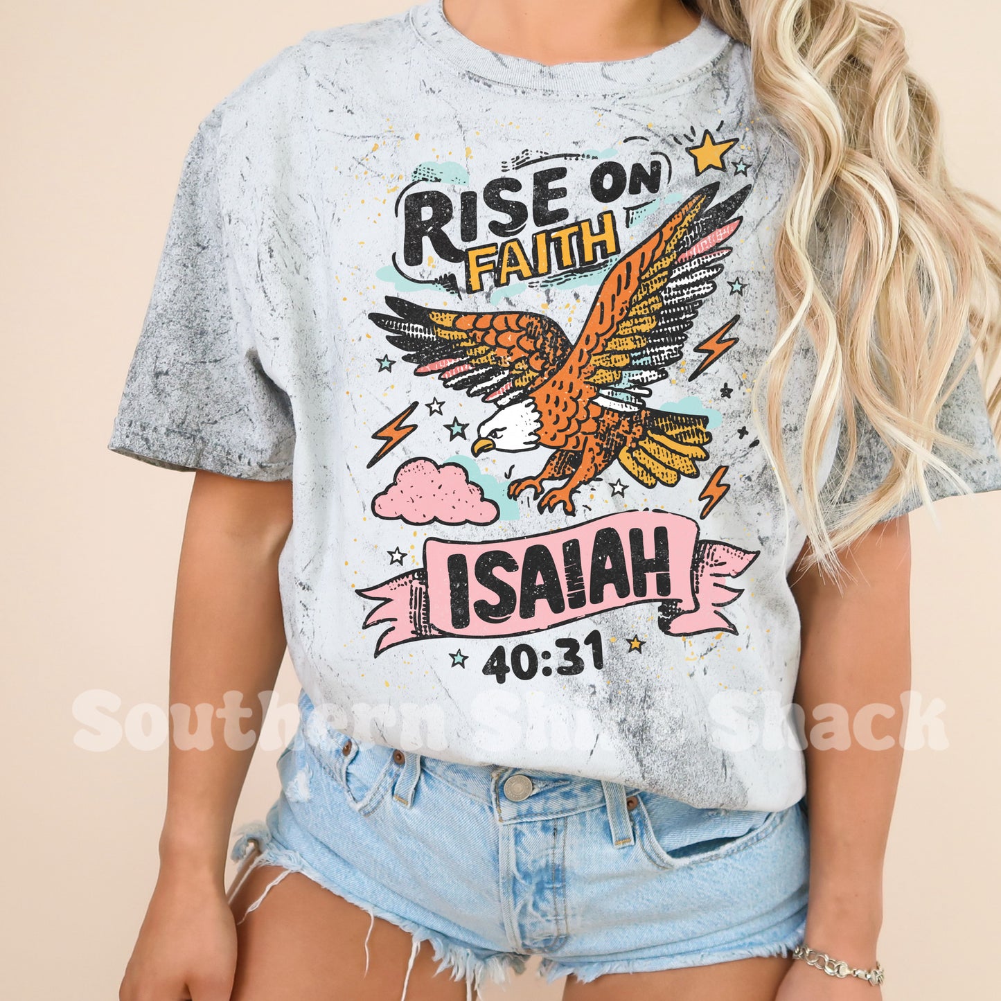 Rise on Faith | Smoke mineral wash  CC tee