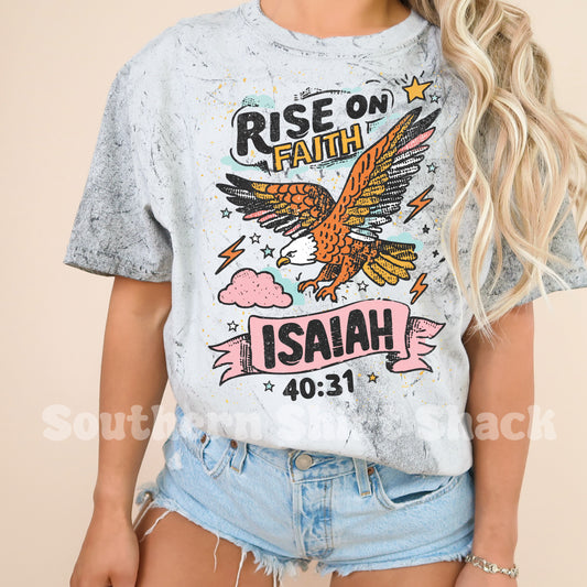 Rise on Faith | Smoke mineral wash CC tee