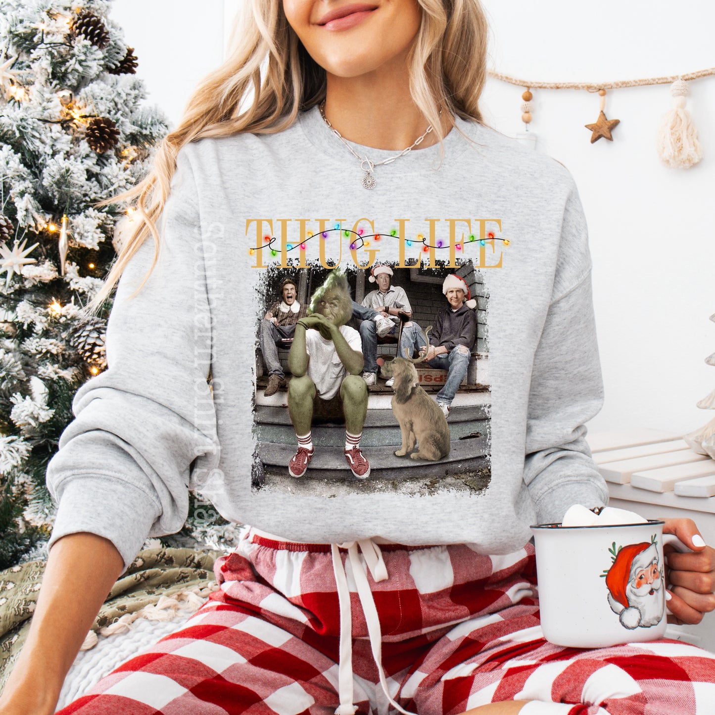 Thug Life Christmas | Ash Gray Sweatshirt