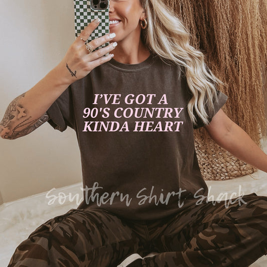 90’s Country Kinda Heart | Pepper Comfort Colors Tee