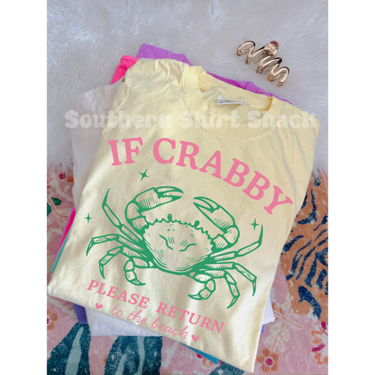 If Crabby Please Return to the Beach Comfort Colors tee | Banana
