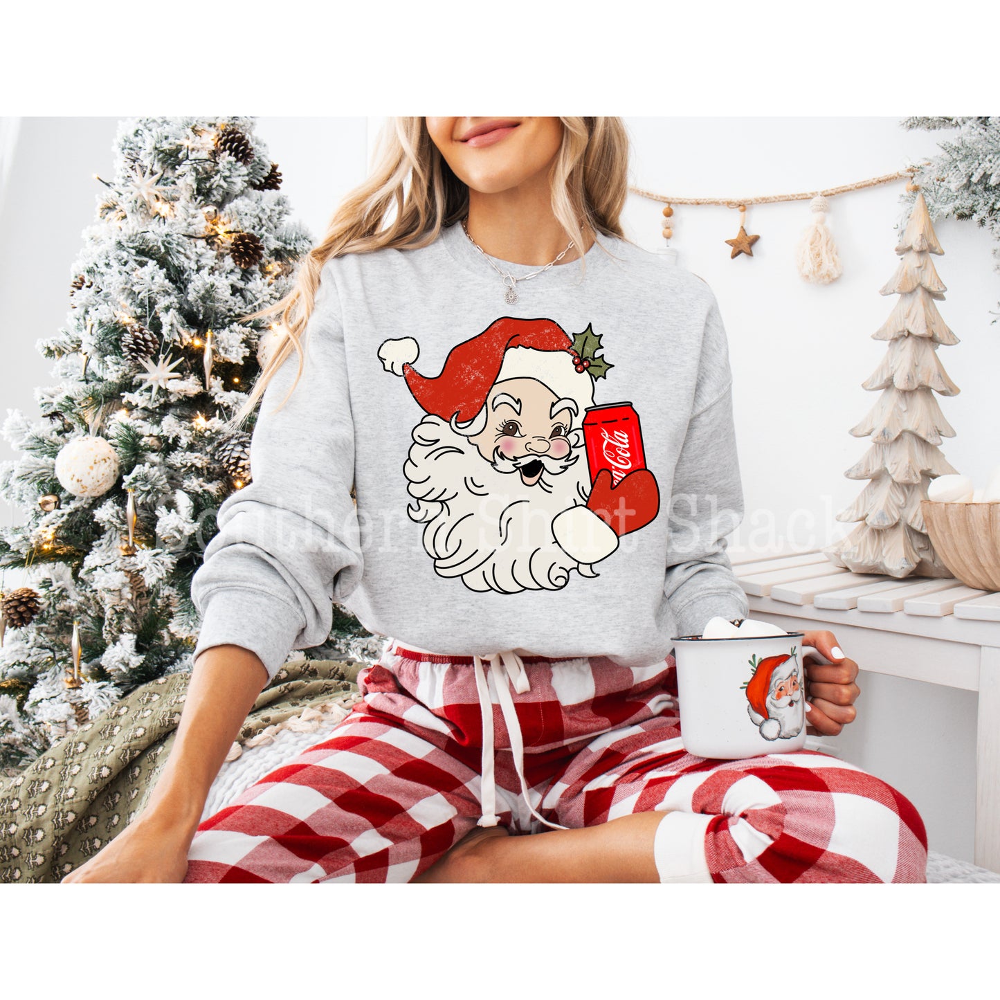 Retro Santa Cola | Ash Gray Sweatshirt