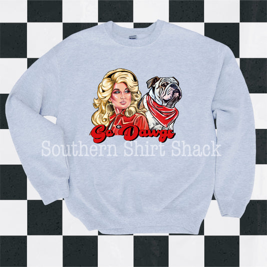 Go Dawgs Dolly | Ash Gray Sweatshirt