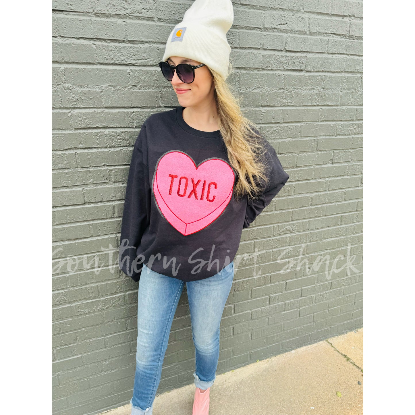 Toxic Heart Patch Sweatshirt | Black