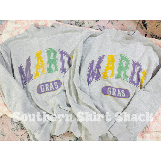 Varsity Mardi Gras Mock Neck Sweatshirt