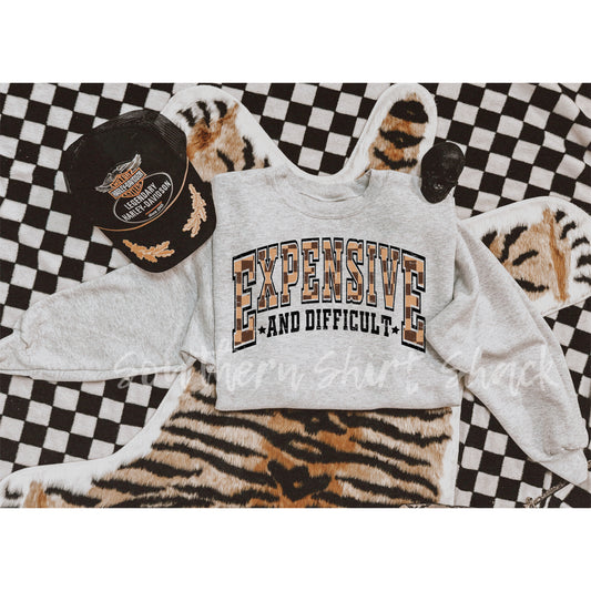 Checkered Expensive & Difficult | Ash Gray Sweatshirt
