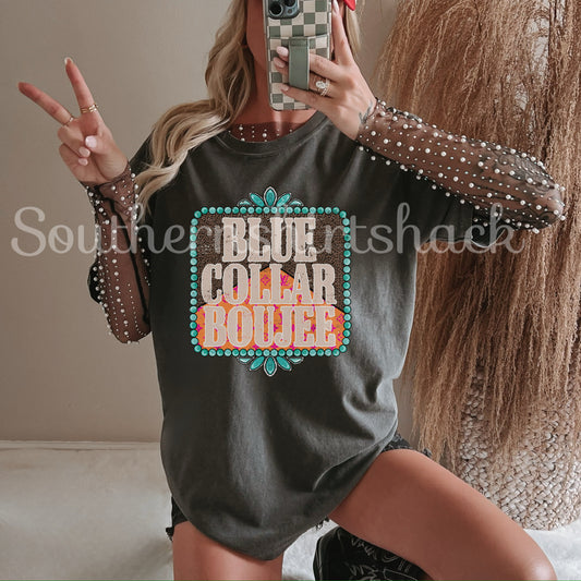 Blue Collar Boujee | Pepper Comfort Colors Tee