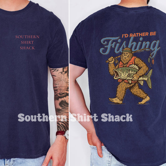 Rather be Fishing | Navy comfort colors tee