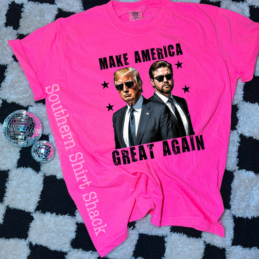 MAGA Men | Neon Pink Comfort Colors tee