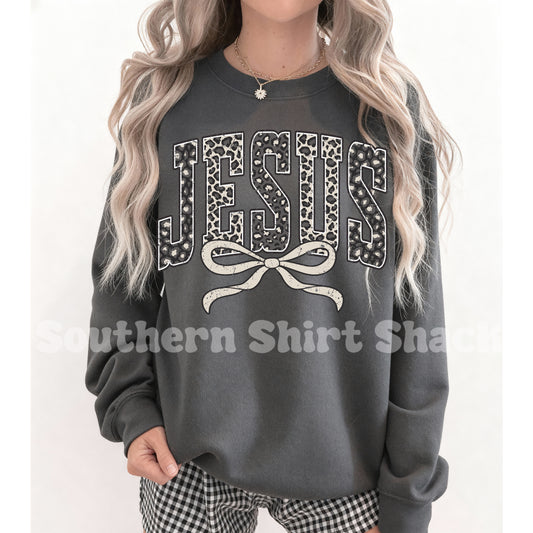 Leopard Jesus Sweatshirt | Charcoal