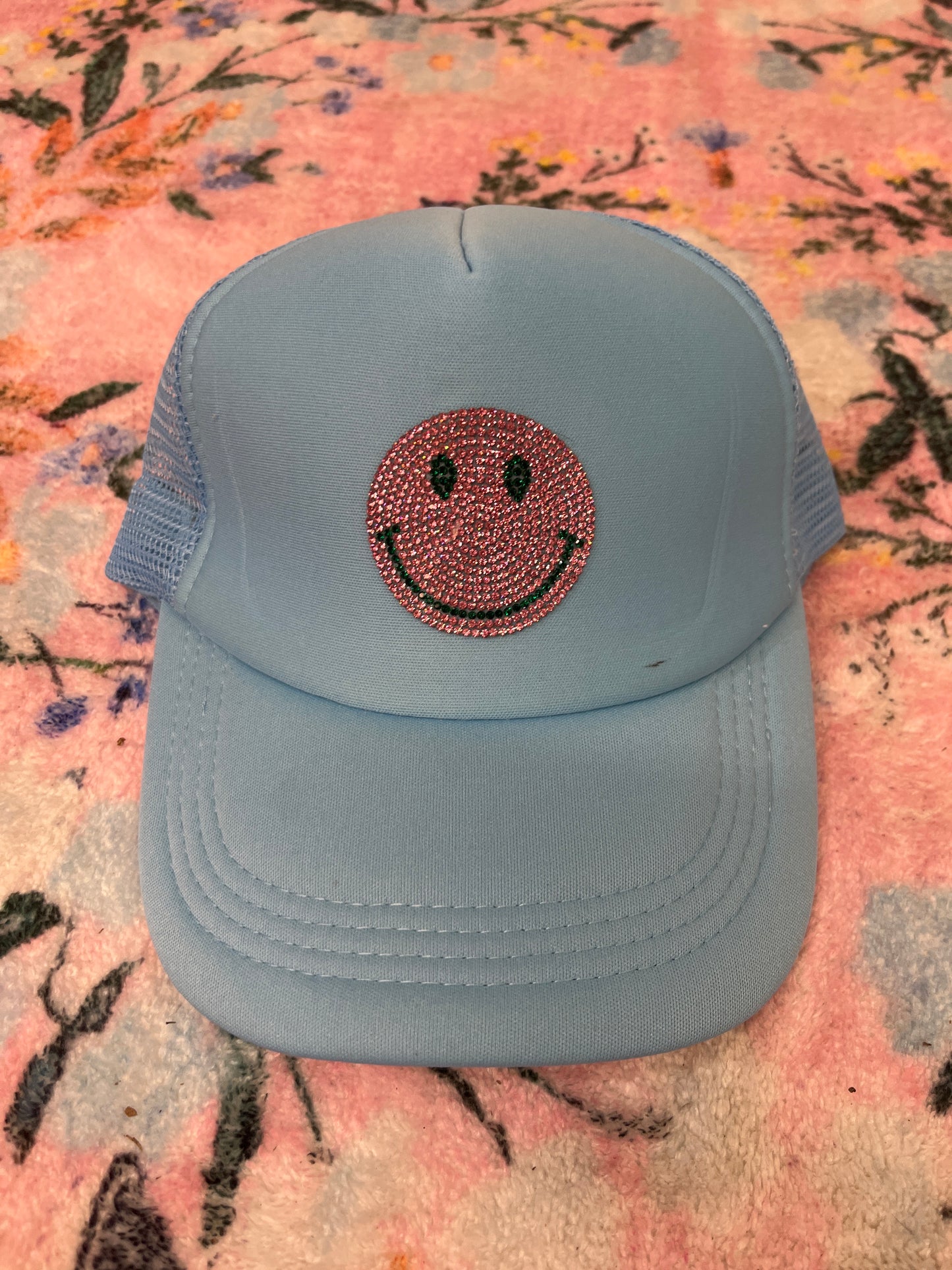 Oopsie bling smiley trucker hat