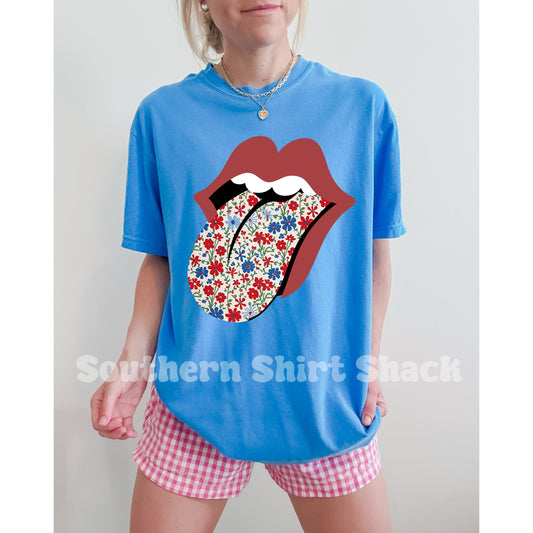 USA floral tongue CC tee | Royal Caribbean