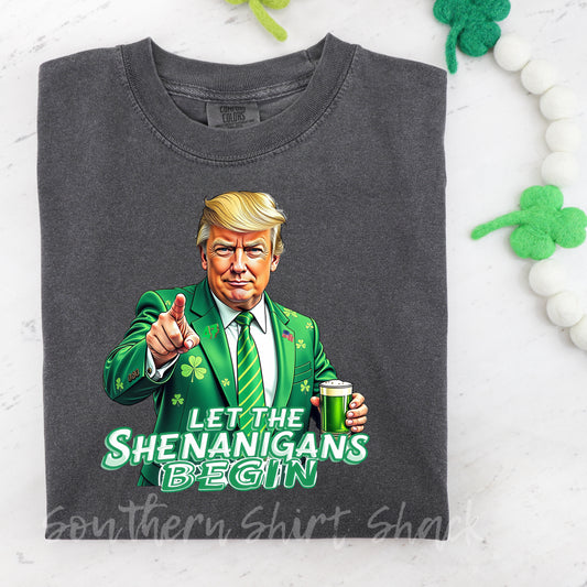 Trump Let the Shenanigans Begin Comfort Colors tee | Pepper