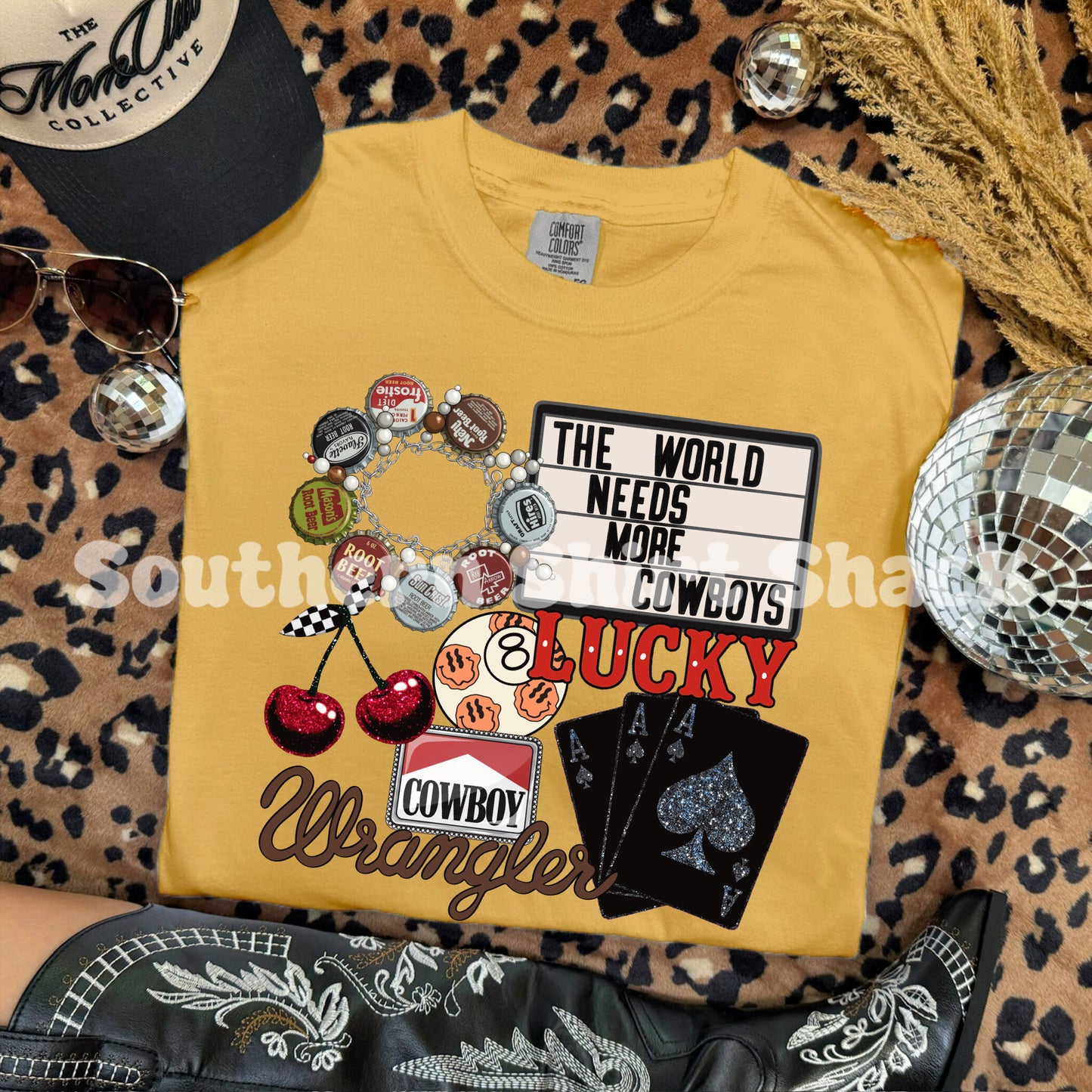 The world needs more cowboys Comfort Colors tee | Mustard