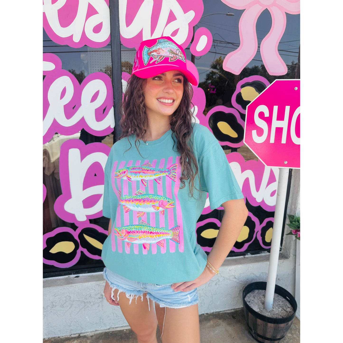 Colorful Fish Trio | Spanish Moss Comfort Wash Tee