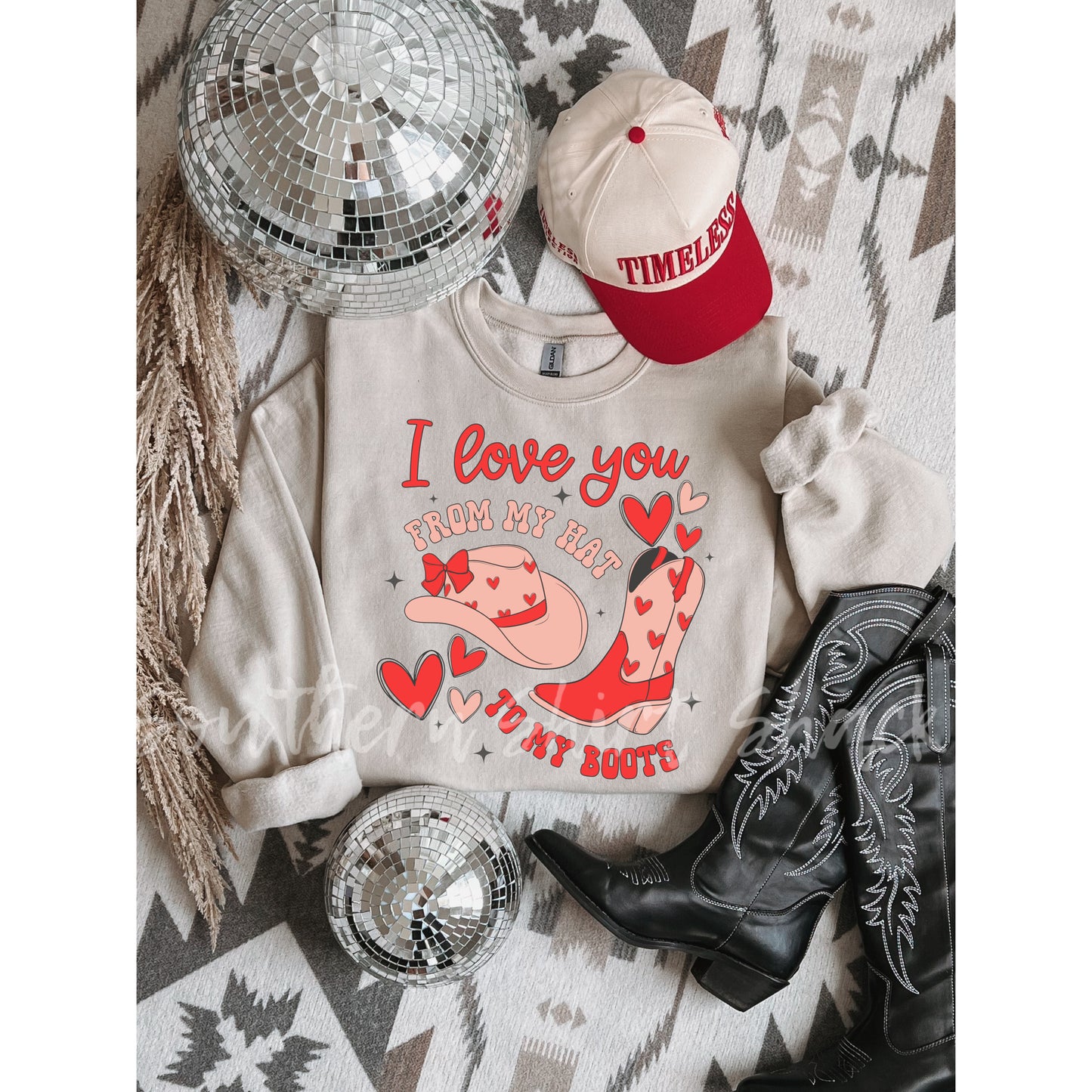 Valentine Cowgirl Boots | Sand Sweatshirt