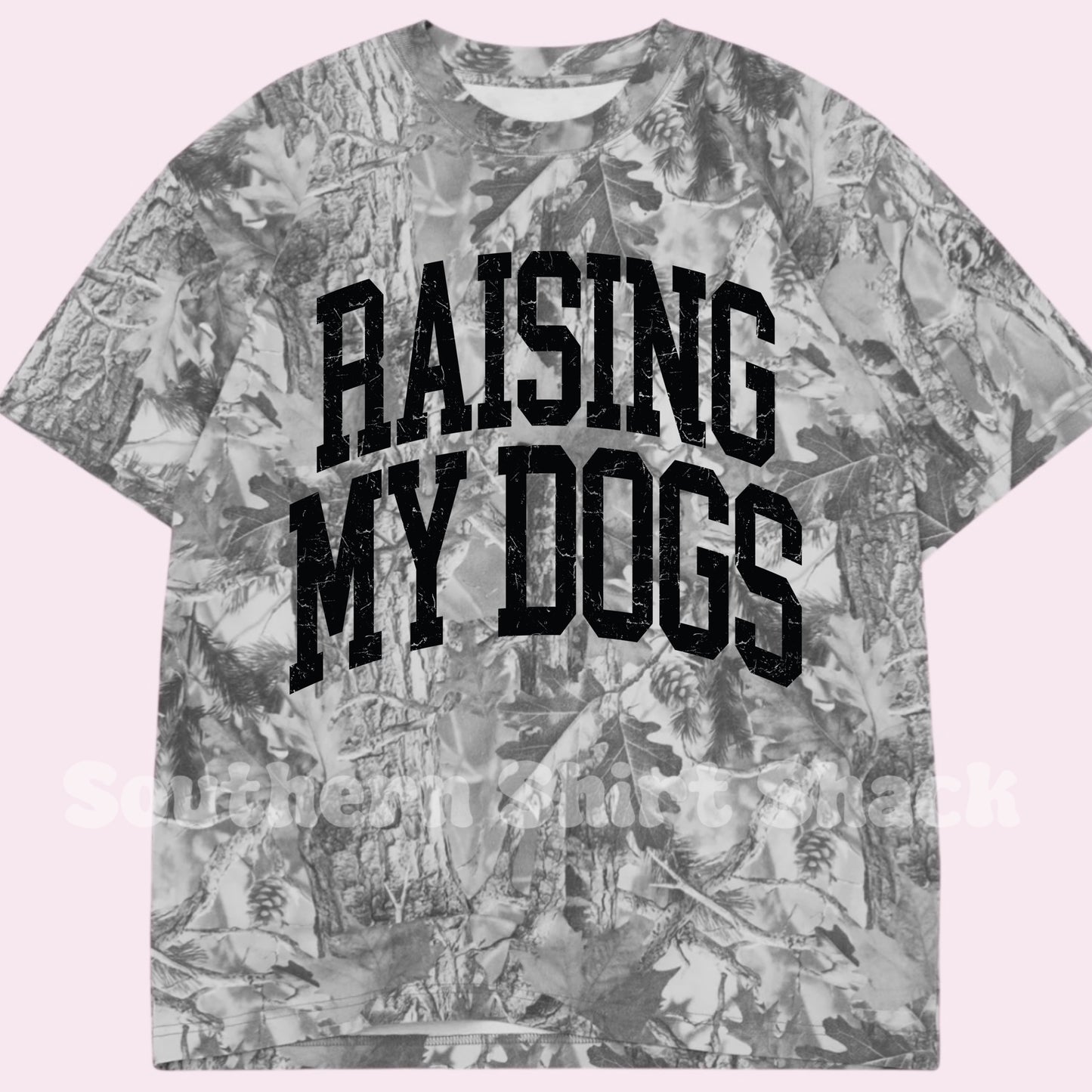 Raising my Dogs | Gray Camo Tee