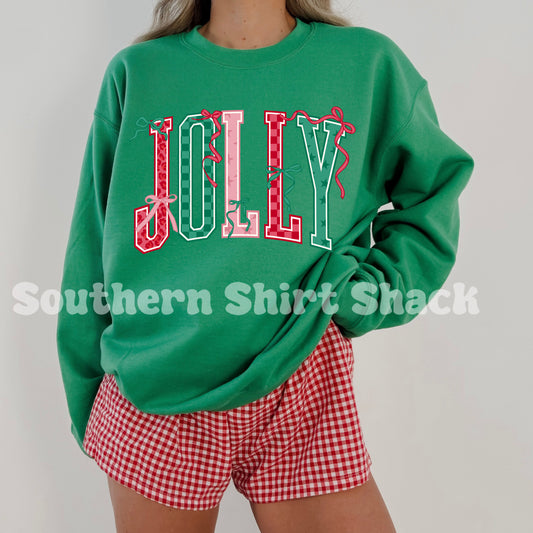 Jolly Bows | Kelly Green Sweatshirt