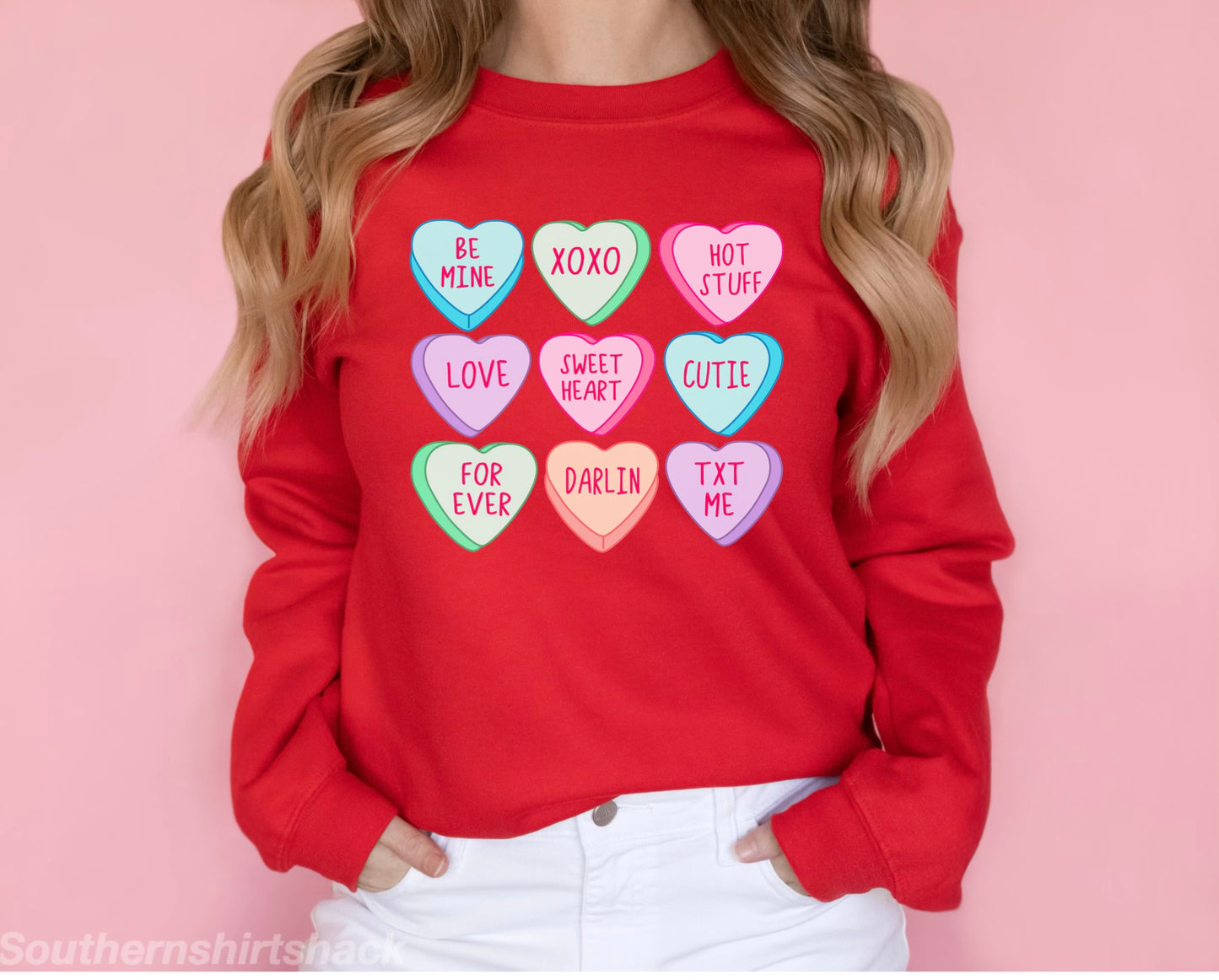 Preppy Candy Hearts Sweatshirt