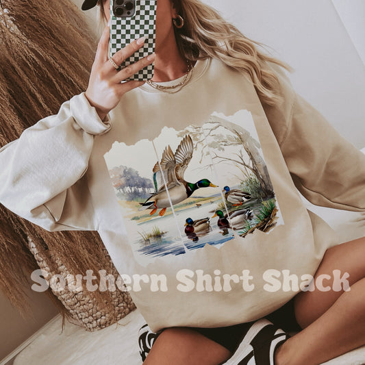 Duck Scene Sweatshirt | Sand